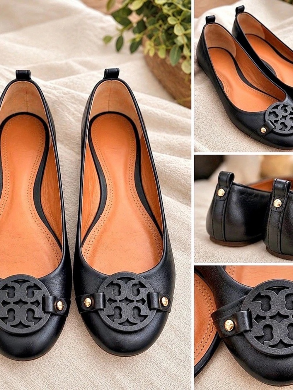 Tory Burch Minnie Travel Ballet Flat Black Ballet Flats
